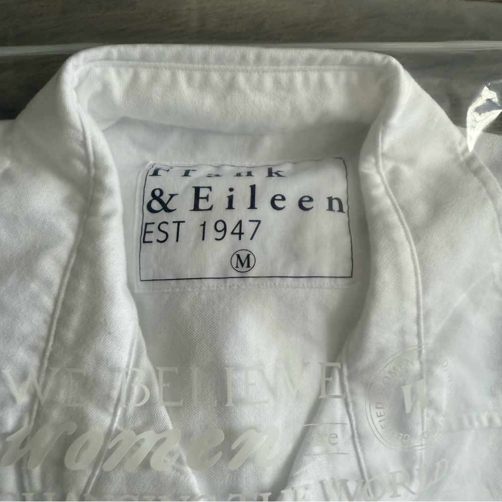 Frank & Eileen Shirley Oversized Button Up Shirt White Brushed Oxford - Picture 5 of 6
